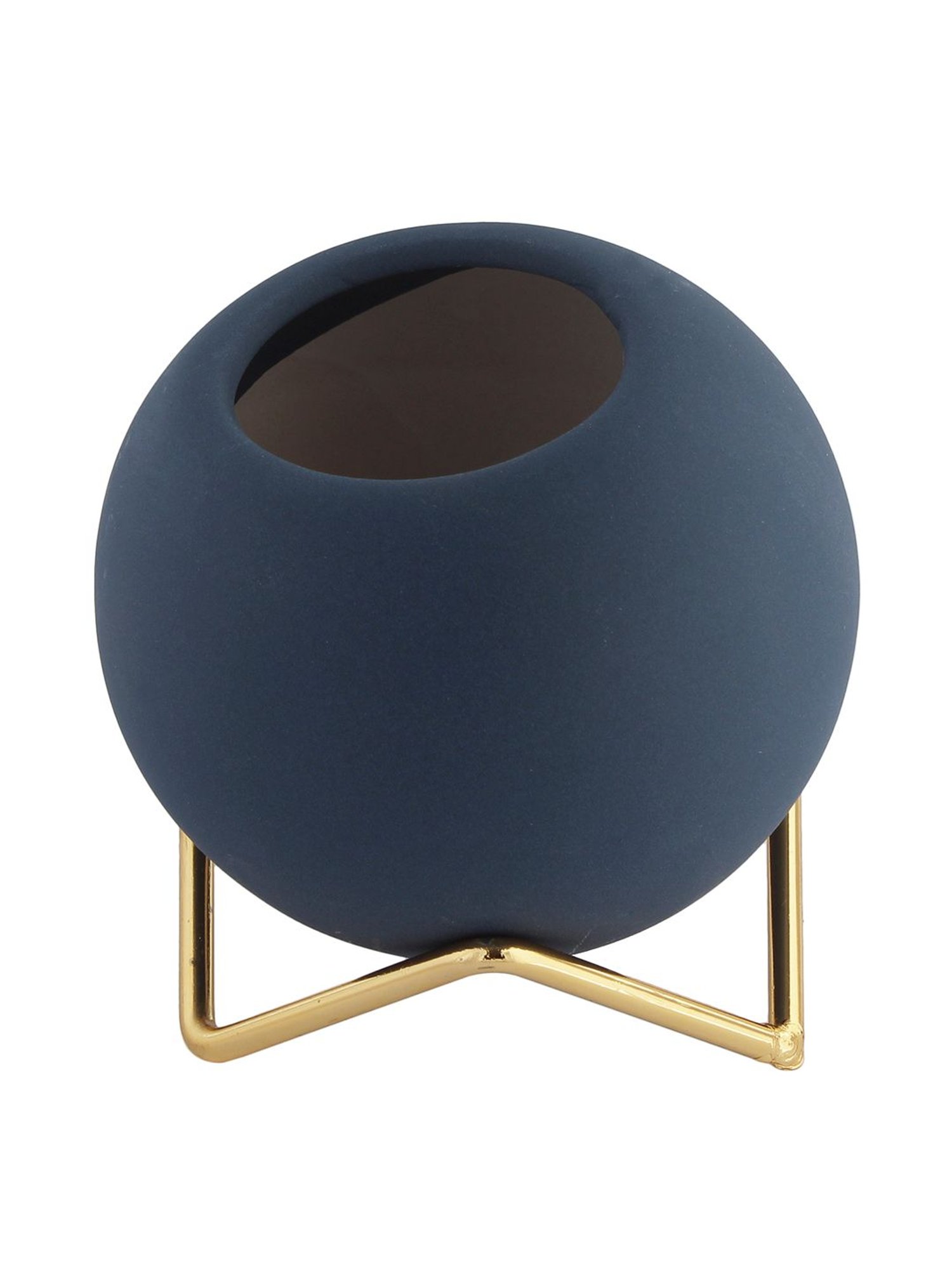 Tayhaa Grey Coloured Ceramic Vase with Golden Stand