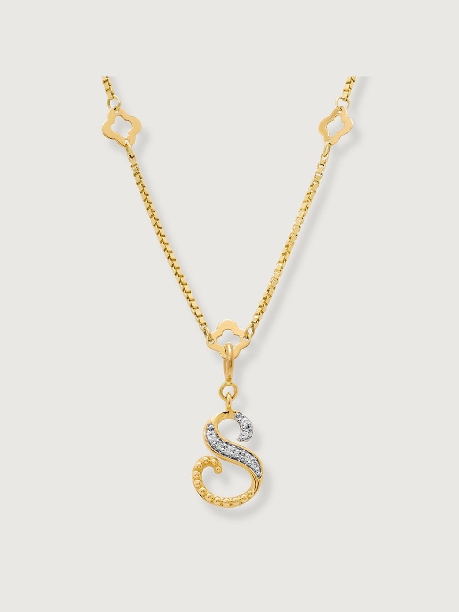 P.N.Gadgil Jewellers 18k Gold Infinity Florall Diamond Necklace For Women