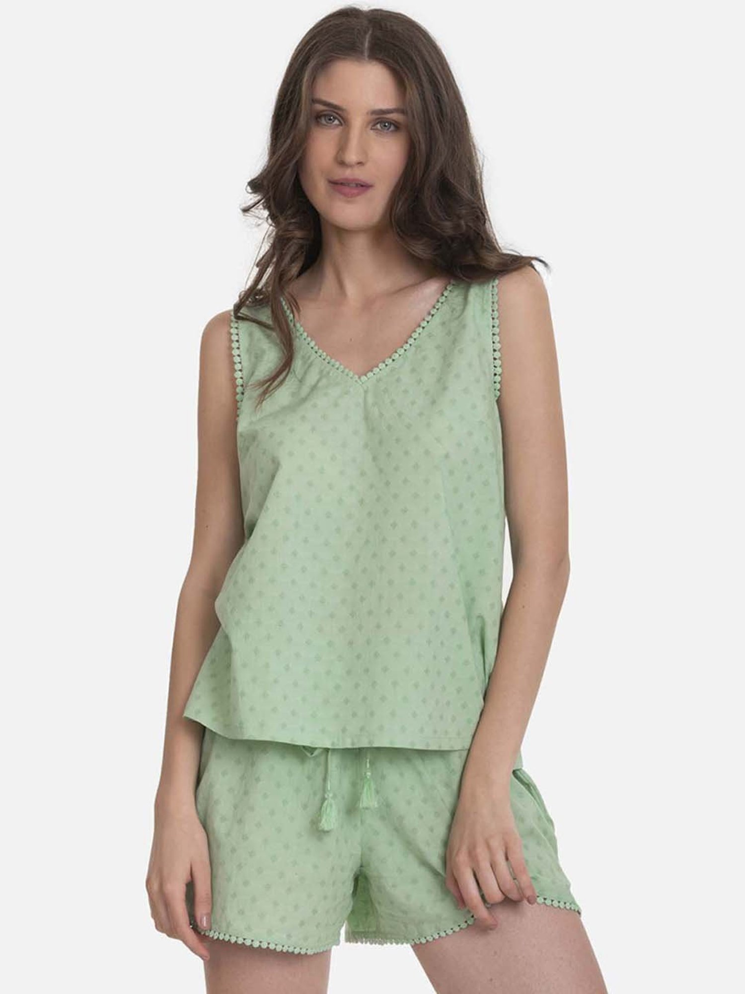 The Calm Collective Ivy Green Ivy Shorts Set