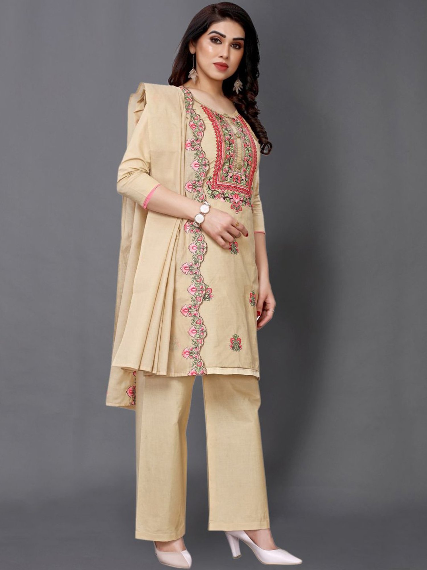 Salwar Studio Red Embroidered Blouse