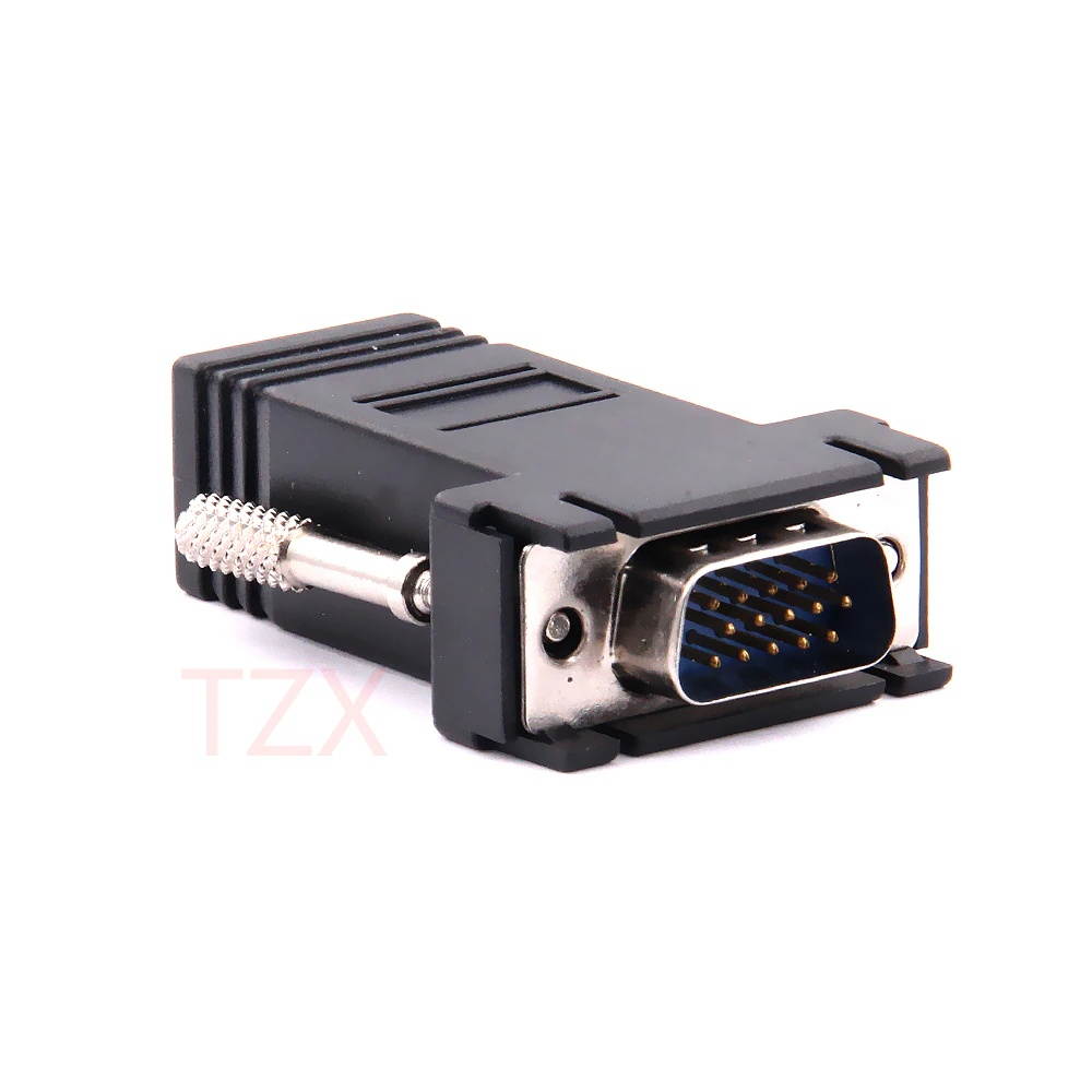 1pcs New Hot Selling High Quality VGA Extender Male To Lan Cat5 Cat5e RJ45 Ethernet Female Adapter