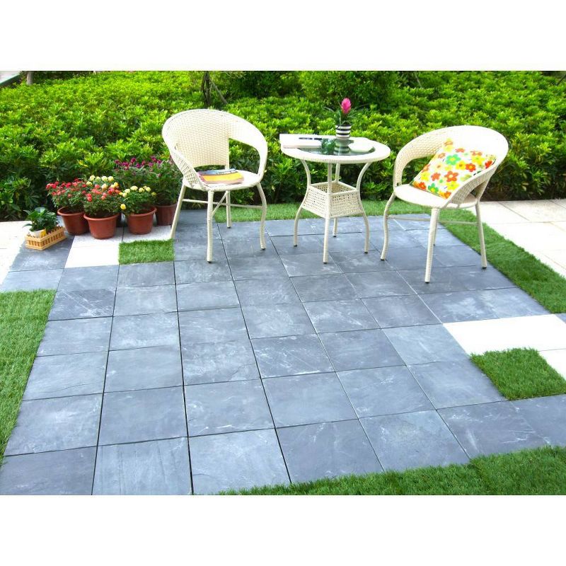 Natural Slate Deck Tile 6pc Set - Gray - Courtyard Casual