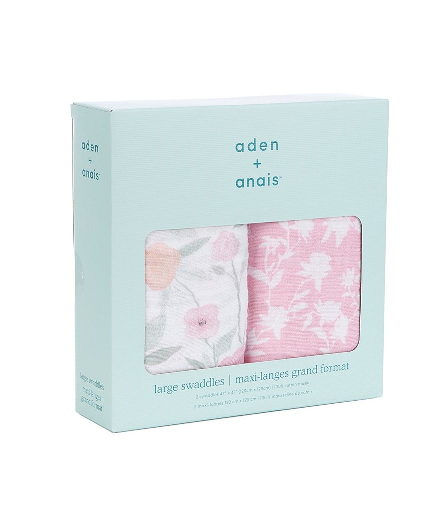 Aden + Anais 2-Pack Muslin Fleur Swaddle Blankets