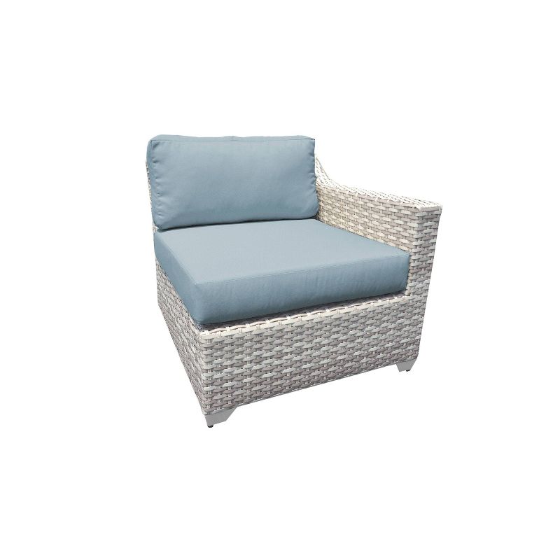 Nolin 7pc Sectional Weathered Brown Frame Sunbrella Spectrum Denim Fabric - La-Z-Boy