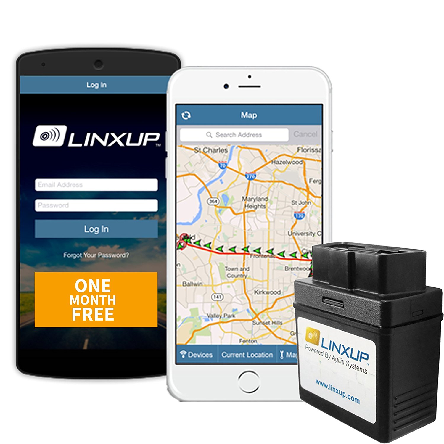 Linxup OBD GPS Tracker, Car GPS, Truck GPS, Car Tracking Device for Vehicle Tracking, Connected Car for Business with Driving Alerts, Vehicle Maintenance, Fleet Tracking, and Car Locator