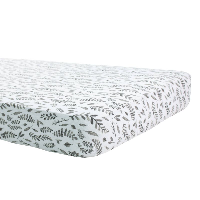 Bebe au Lait Muslin Crib Sheet Leaves