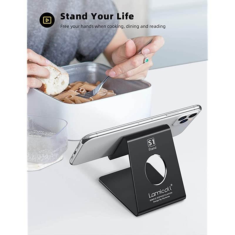 Cell Phone Stand Phone Dock Cradle Holder Stand for Office Desk Black