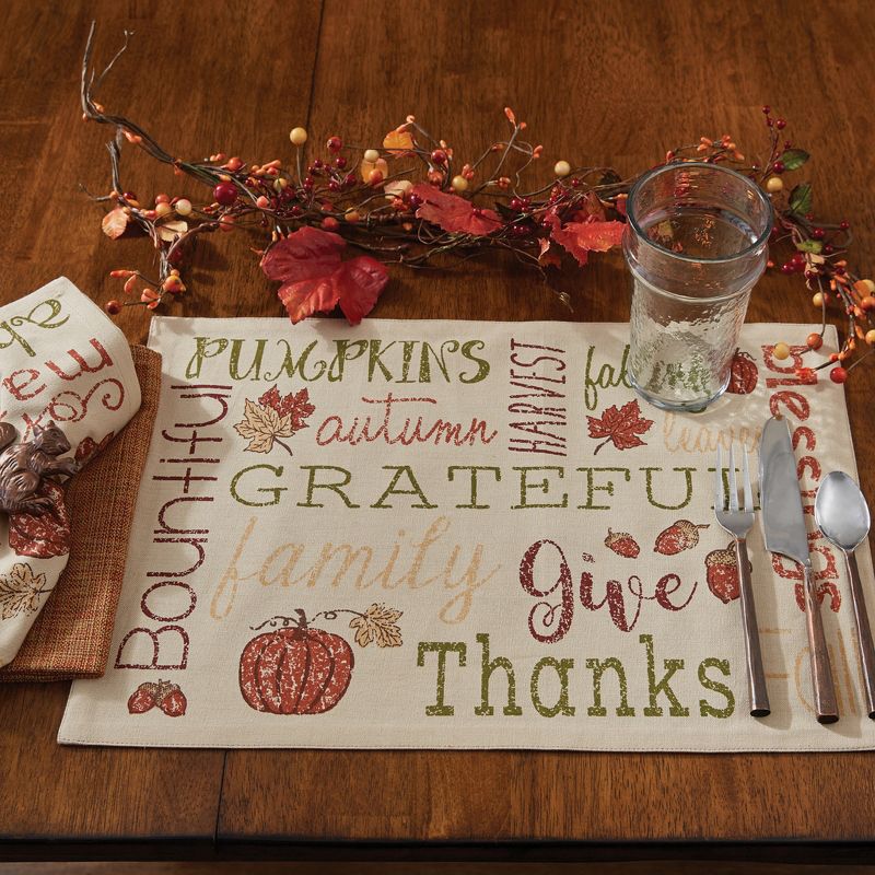 Park Designs Harvest Sentiments Placemat Set - Beige