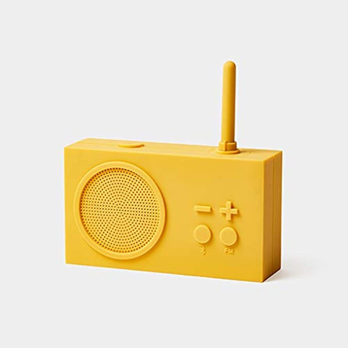 Lexon Tykho 3 FM Radio, Bluetooth Speaker, 5W, Splash Proof IPX4, Autonomy 20 Hours, Silicone Rubber Case - Yellow