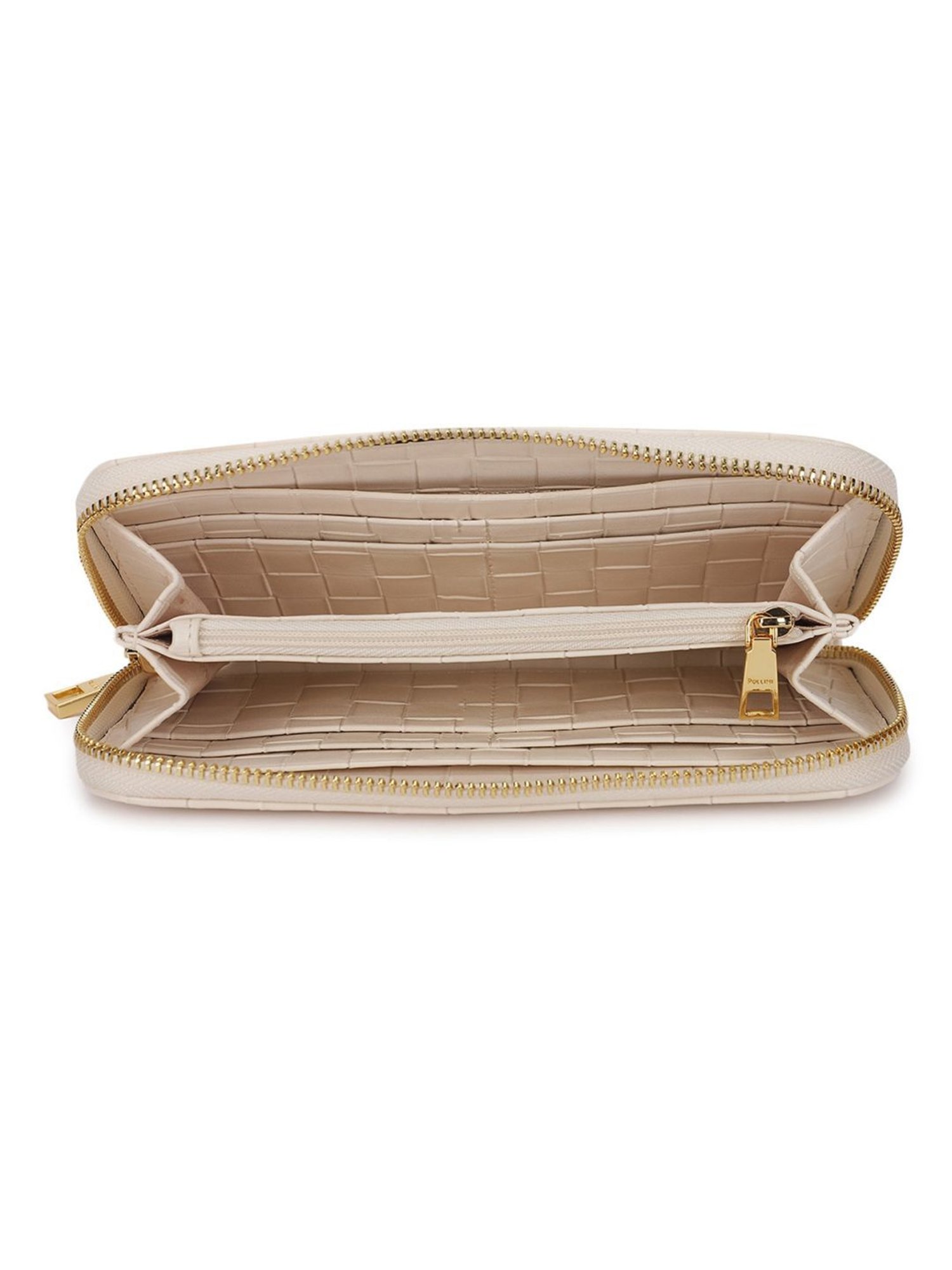 Pollini Beige Woven Large Wallet