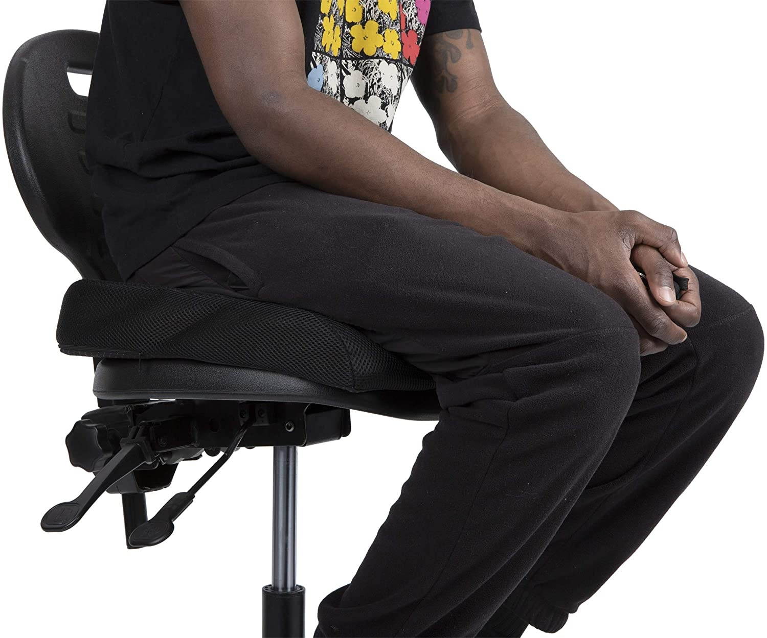 Mind Reader MEMGEL-BLK Pressure Relief for Lower Back, Arms, Non-Slip Orthopedic Ergonomically Cushion, Perfect for Office, Home, Car & More, Chair, Black