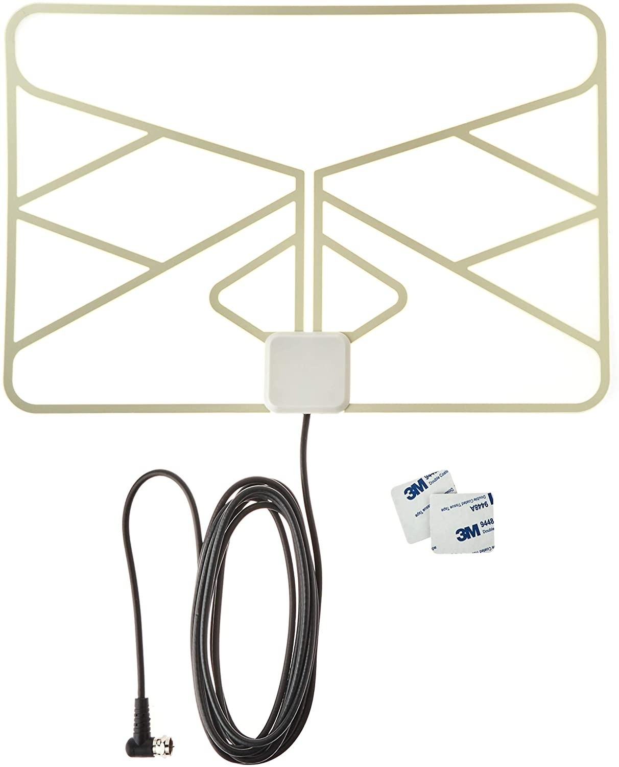 onn. Indoor Clear TV Antenna up to 35 Mile Reception Range HD Television broadcasts Quick Setup