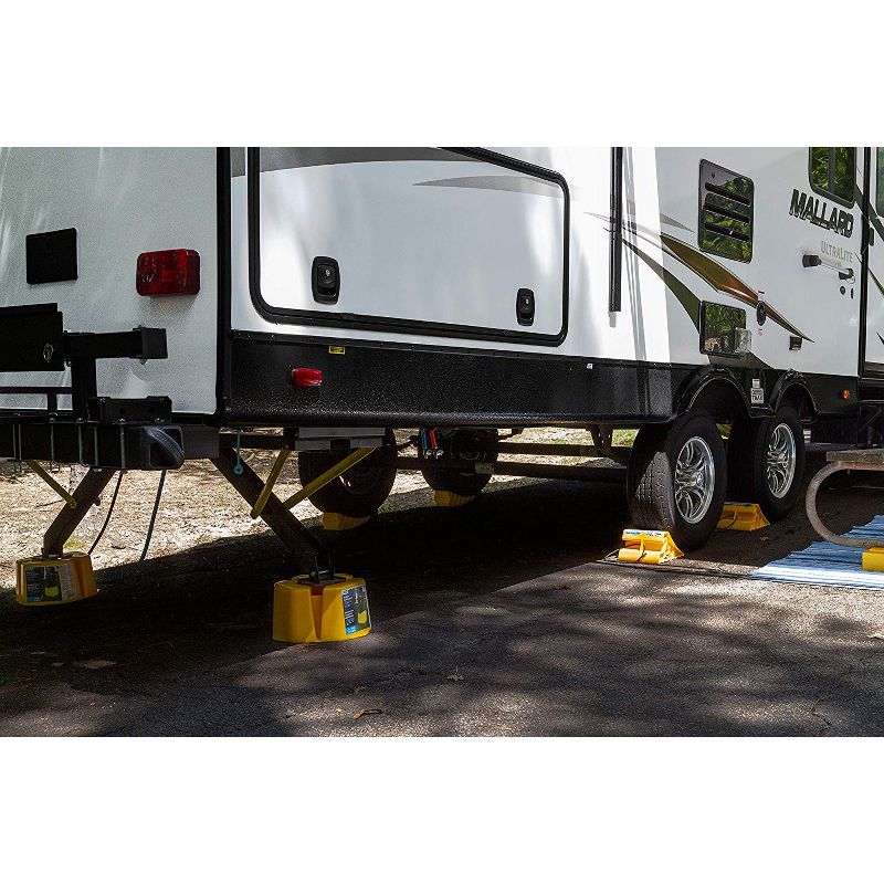 Camco Yellow Durable Polypropylene Leveling Stabilizer Jack Support Stand, 5000 Pound Load Capacity