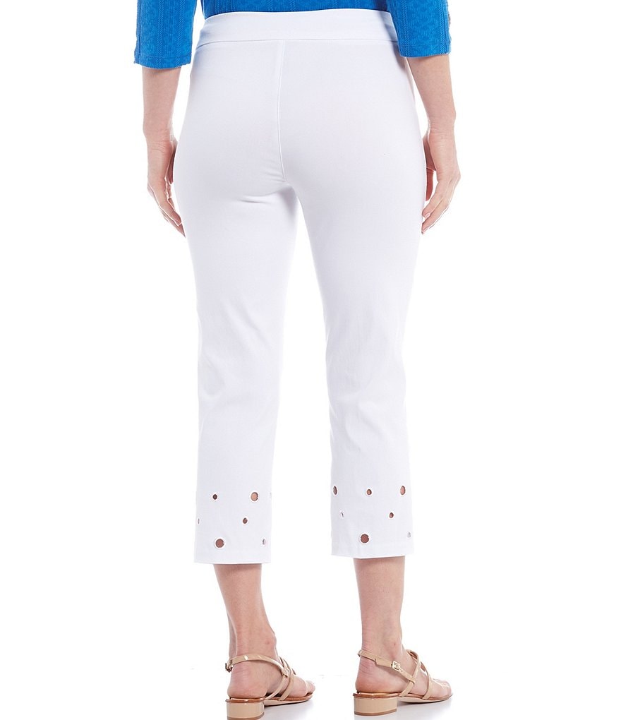 Ruby Rd. Petite Size Double Face Stretch Embellished Hem Capri Pants