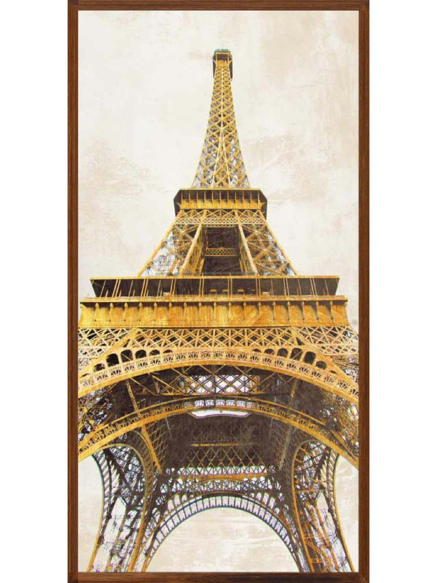 ARTE'VENUE Gilded Skyscraper Gold & Beige Canvas Wall Arts - Set of 3 (11 X 21 inch Each)