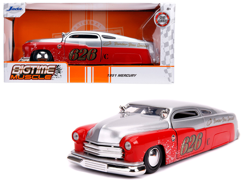 1950 Mercury Eight Coupe Matt White with Orange Stripes "California Lowriders" Series 6 1/64 Diecast Model Car by Greenlight