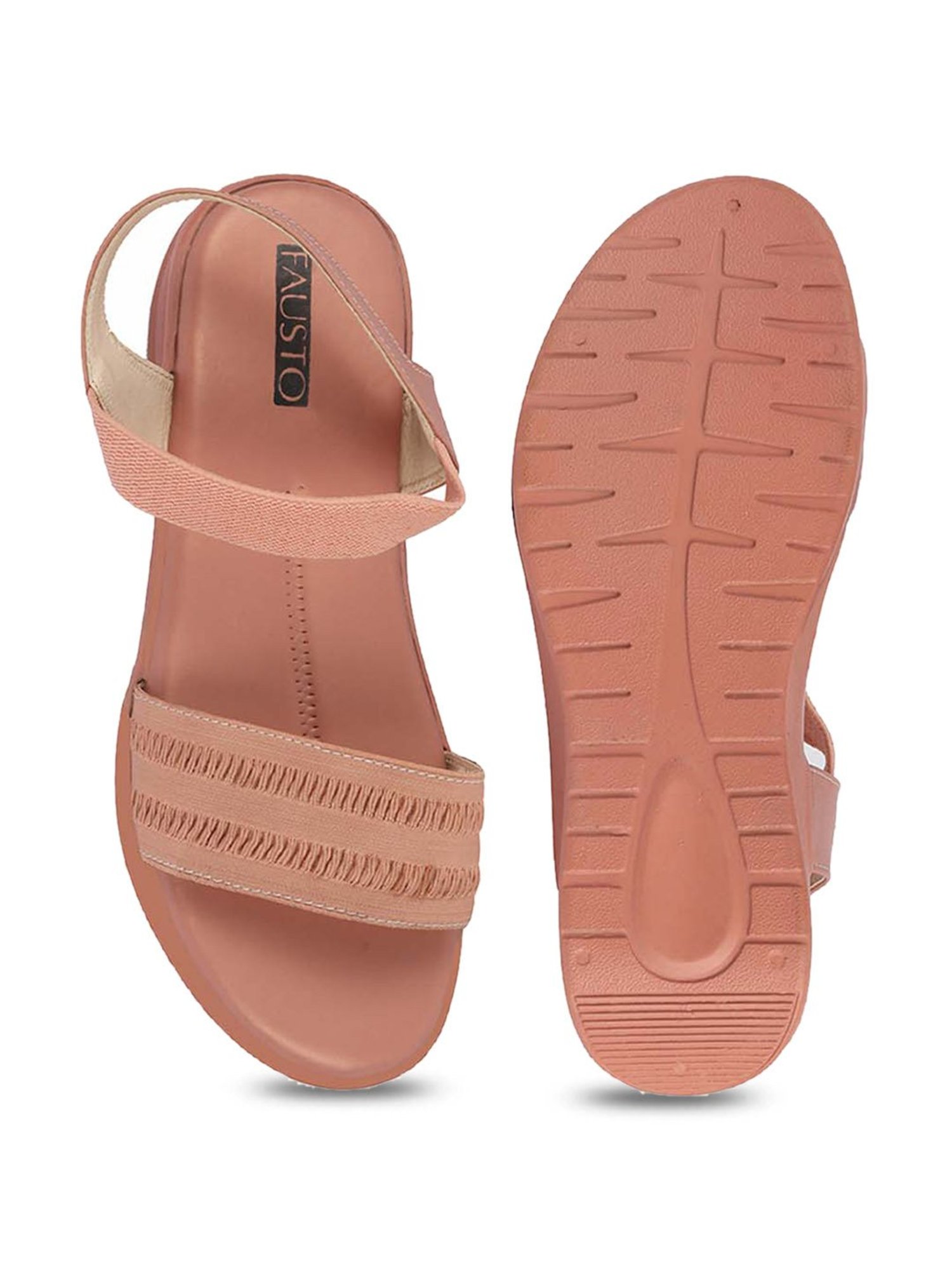 Fausto Women's Pink Ankle Strap Wedges