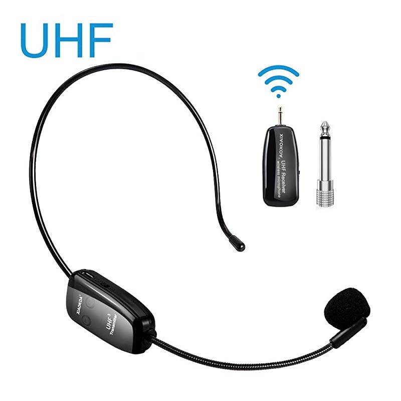 Microphone Headset UHF Mic Headset and Handheld 2 in 1 160 ft Range for Voice Amplifier Stage Speakers Teacher Tour Guides Fitness InstructorDo Not Support PhoneMacLaptop