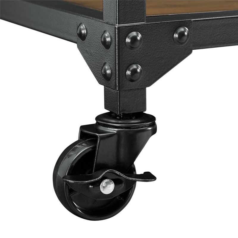 Kane Multifunction Cart Rustic Antique Oak/Black - Dorel Living