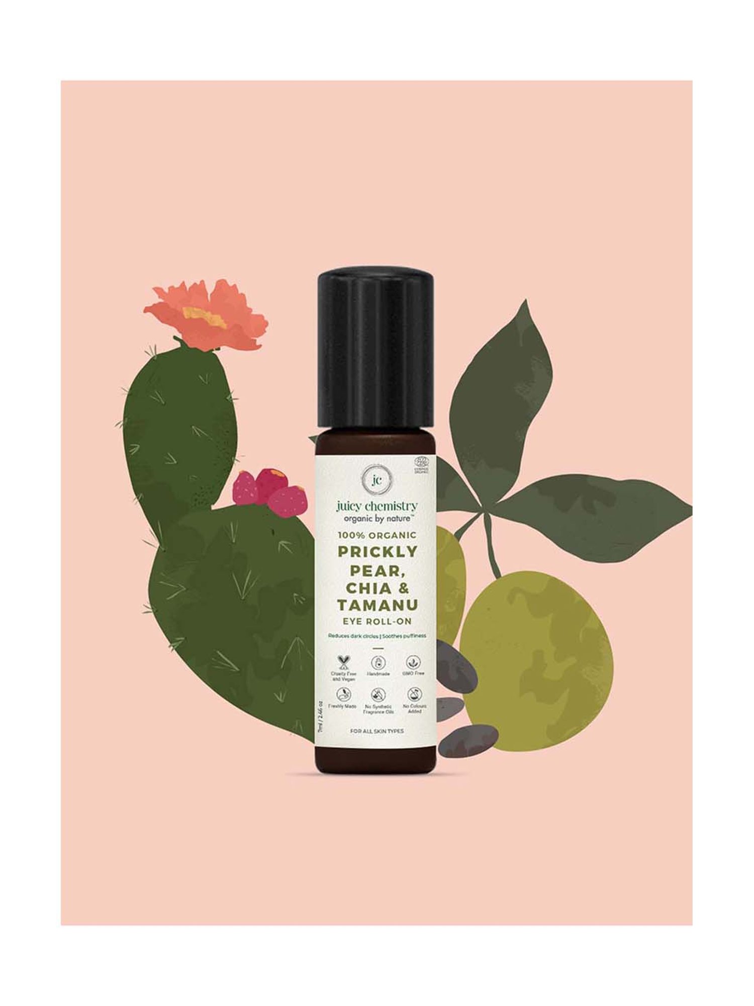 Juicy Chemistry Prickly Pear Chia & Tamanu Eye Roll On - 7 gm