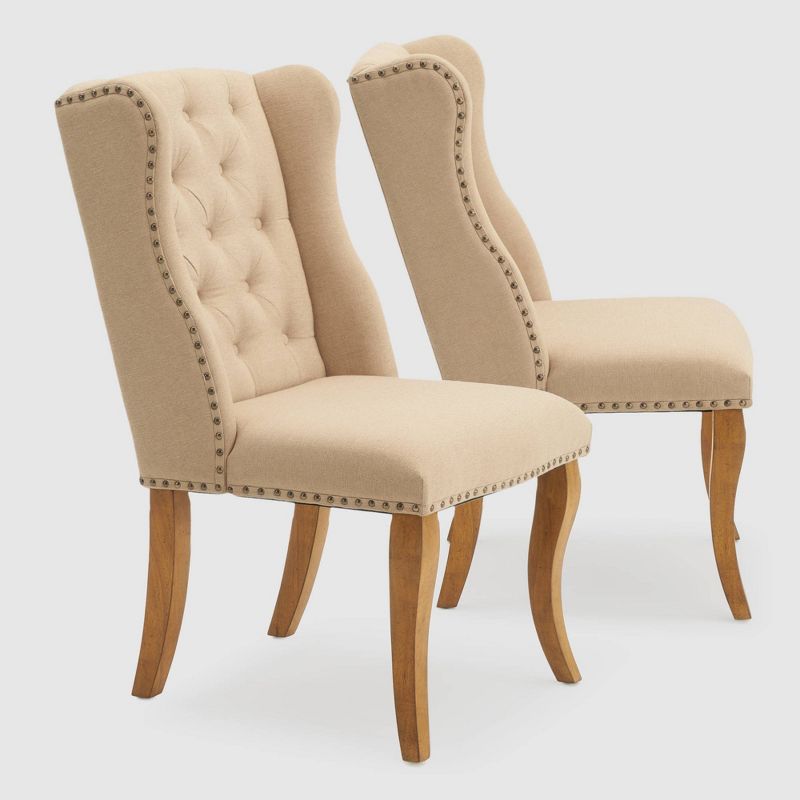 Set of 2 Avignon Tufted Dining Chair Beige - RST Brands
