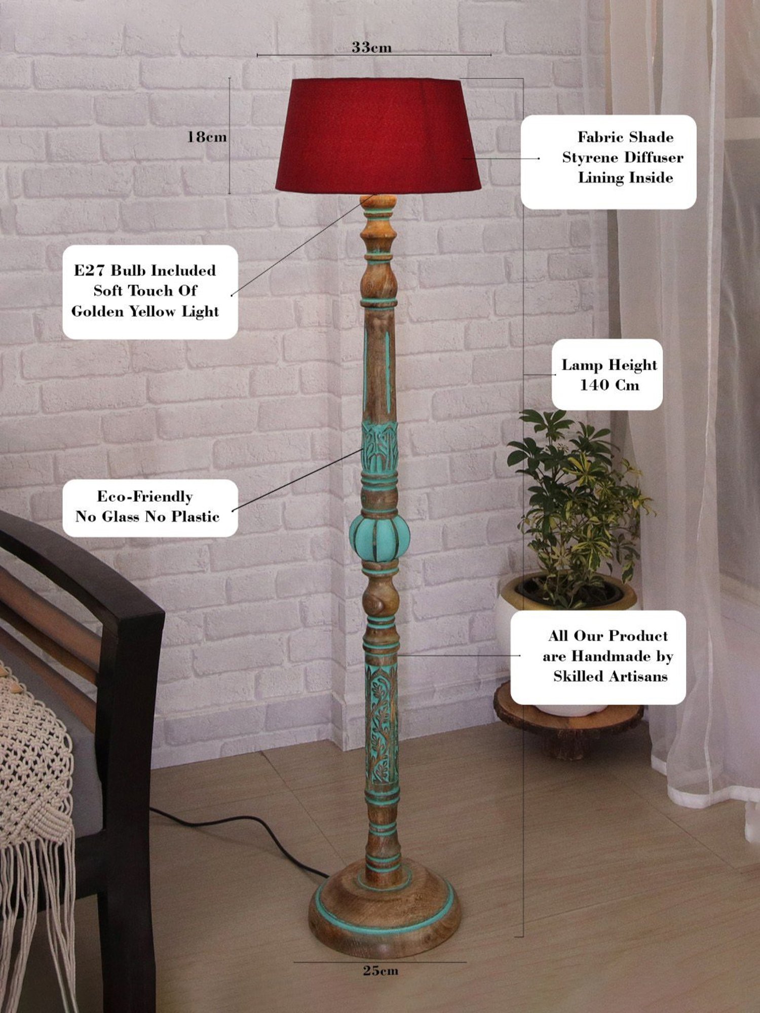 64" x 8.9" x 10.5" Smart Light Full Spectrum Floor Lamp (Includes LED Light Bulb) White - Verilux