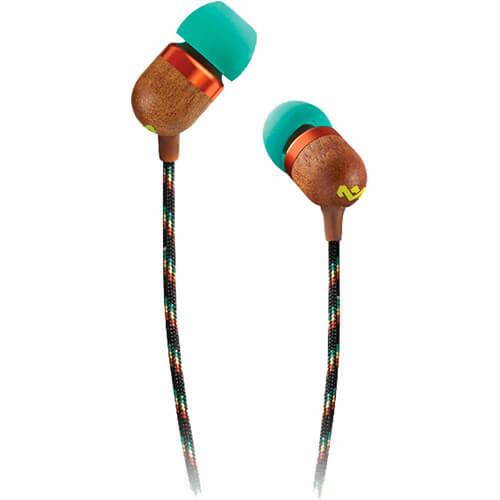 House Of Marley Smile Jamaica In-Ear Wired Headphones with Mic, Rasta, EM-JE041-RA