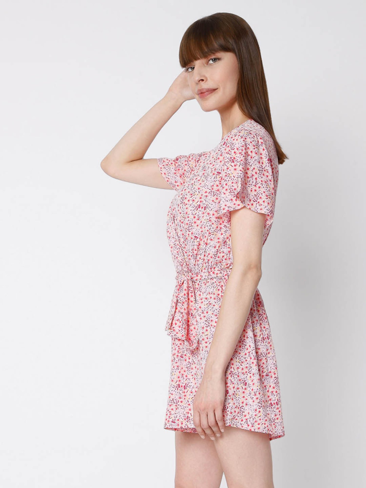 Vero Moda Pink Printed Playsuit