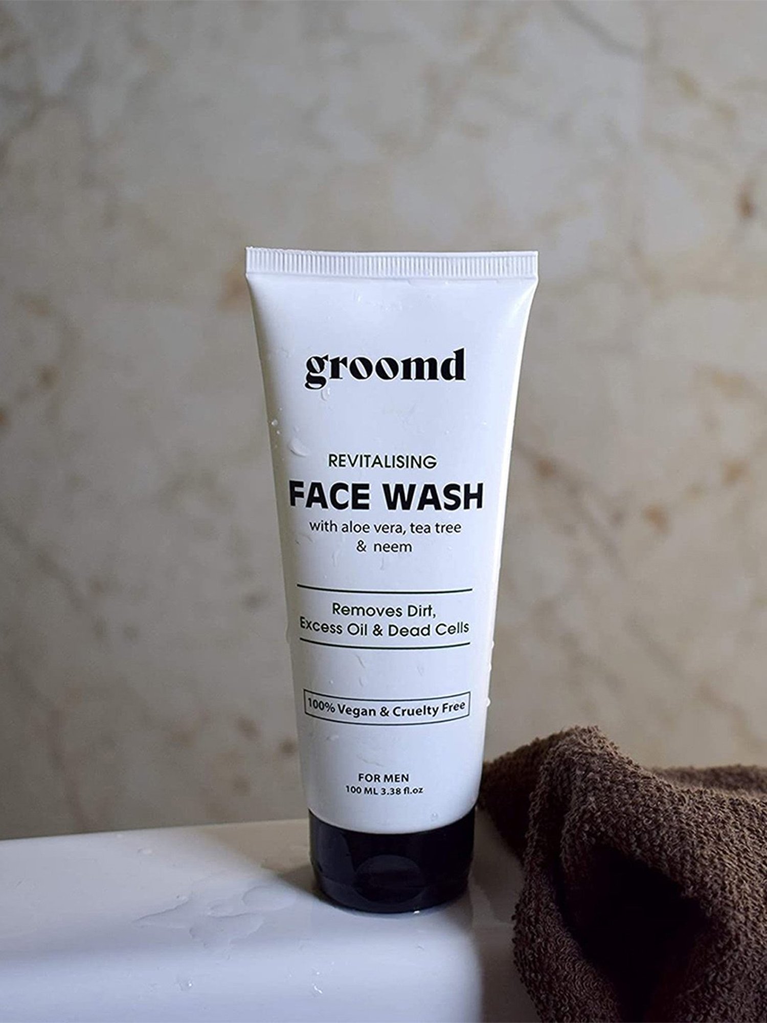 Groomd Face Wash with Aloe Vera, Tea Tree & Neem - Removes Dirt, Excess Oil & Dead Cells  (100 ml)