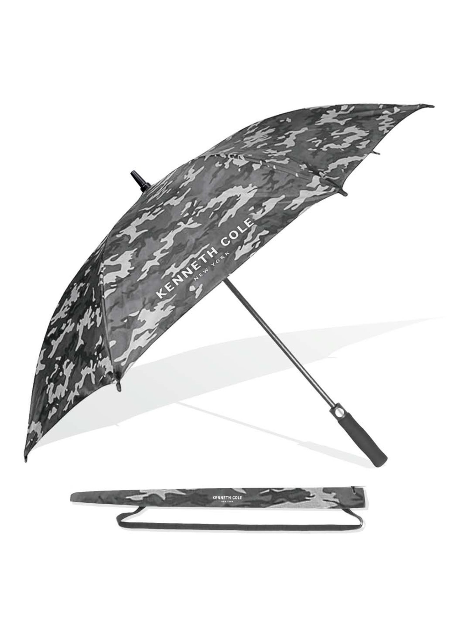 Kenneth Cole Black & Grey Printed Umbrella