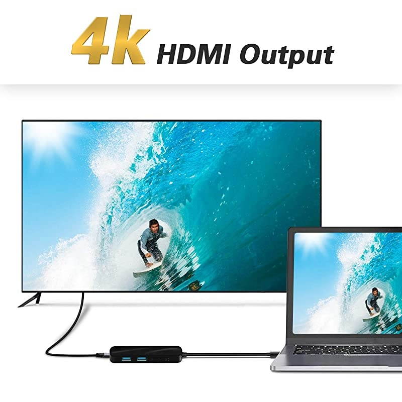 USB C Hub 6in1 USBC Hub for Laptop with 4K HDMI Adapter 2 x USB 30 Ports SDTF Card Reader PD Charging Port Portable TypeC USB Converter for MacBook ProAir XPS ChromeBook etc