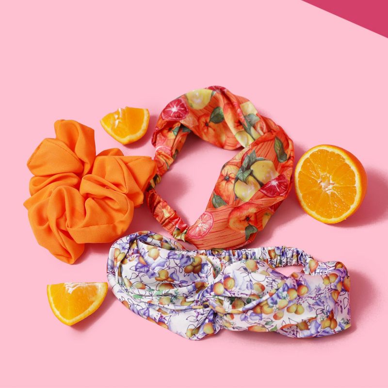 scunci Collection Jumbo Scrunchie - Orange - 2pk