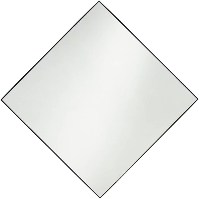 Noble Park Aryn Matte Black Metal 26" Square Wall Mirror