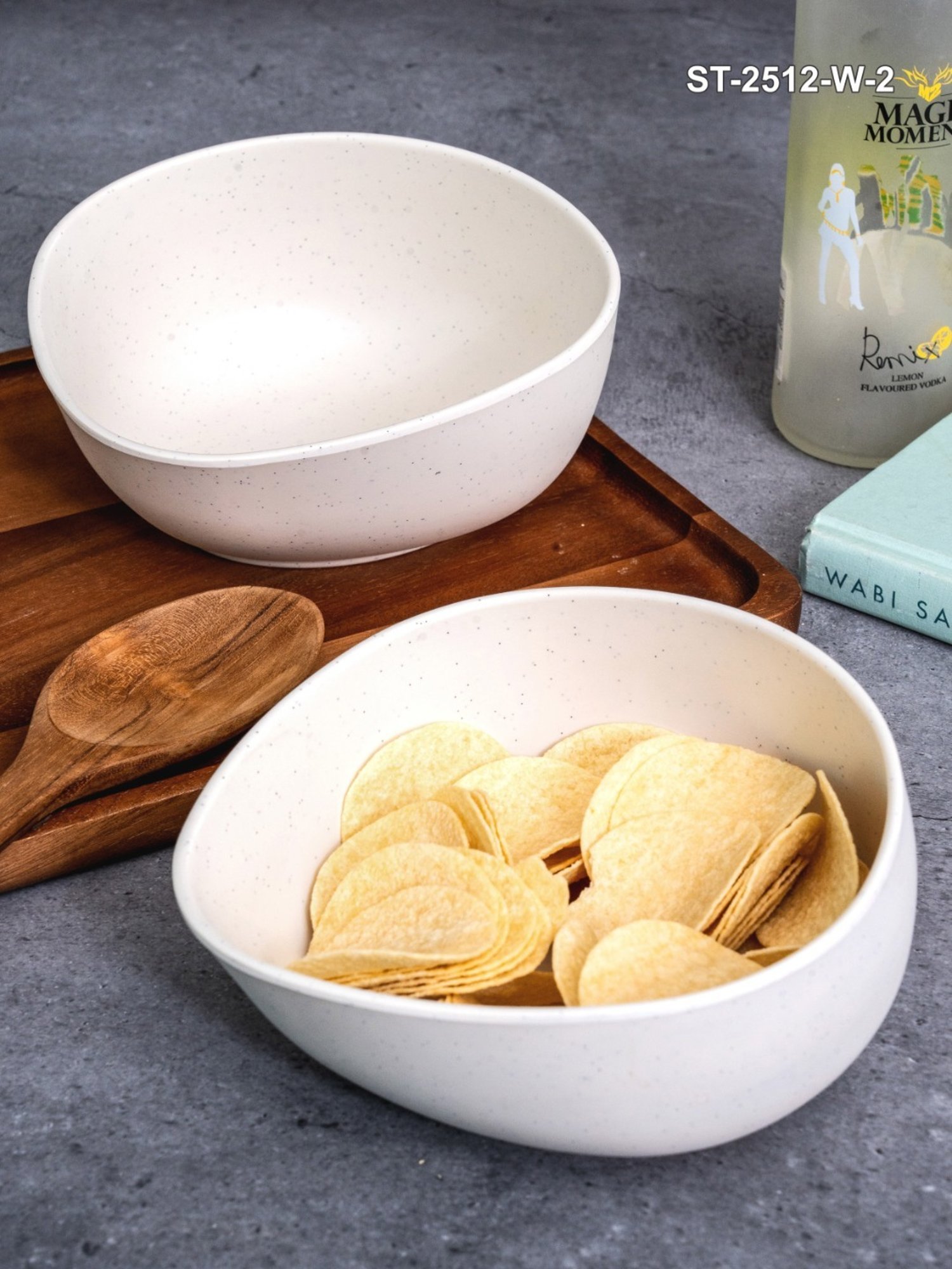 Stehlen White Melamine Retro Bowl - Set of 2