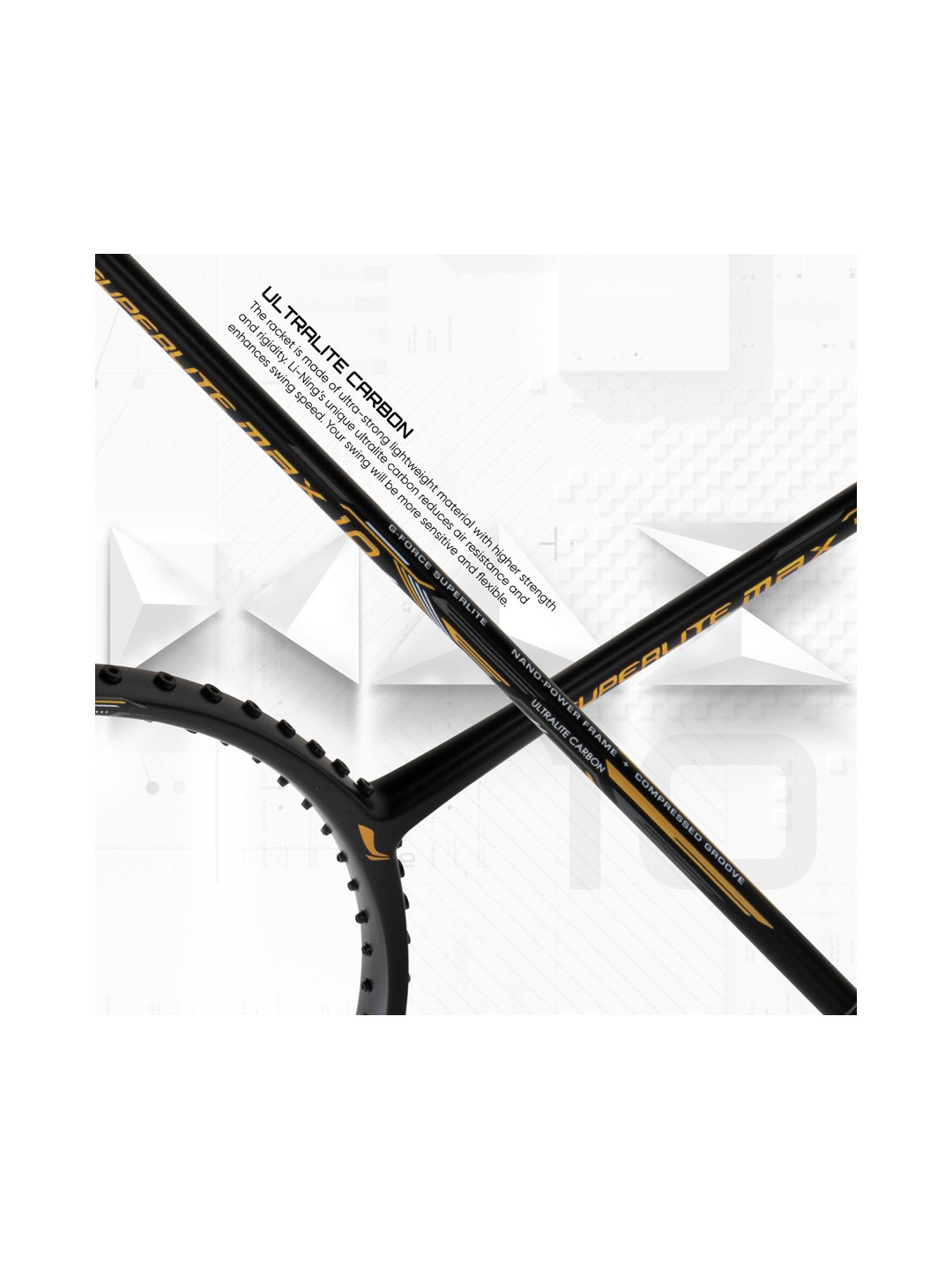 Li-Ning G-Force Superlite Max 10 Badminton Racket (Jet Black) Size - Medium