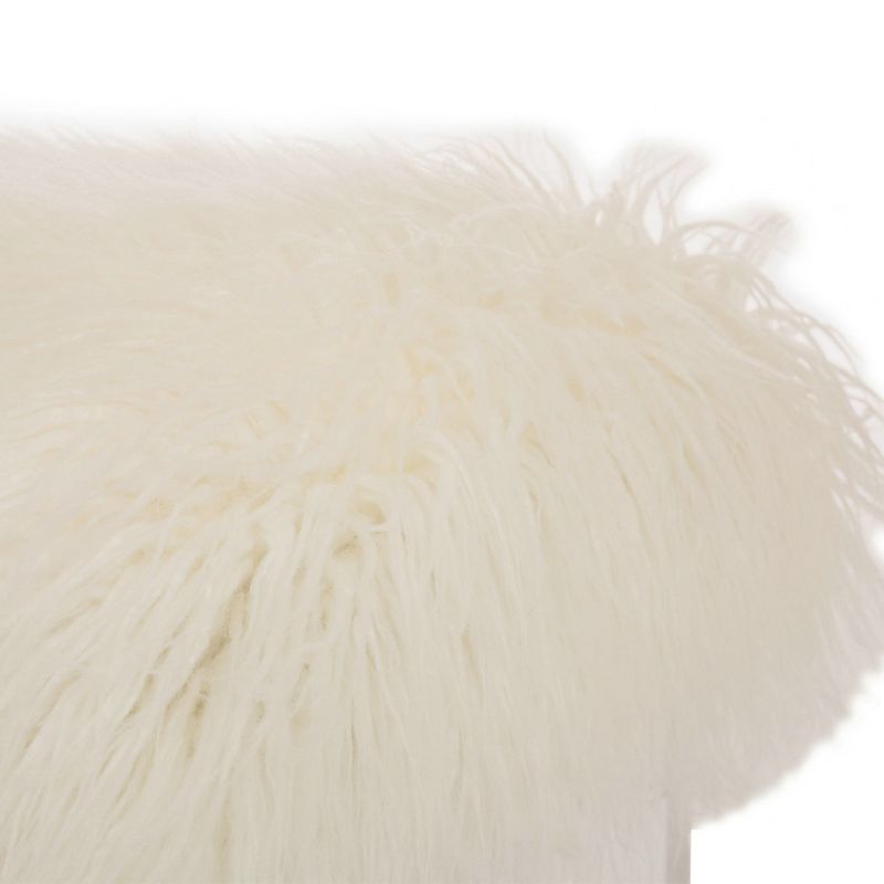 Oversized Faux Fur Acrylic Bench White - Glitzhome