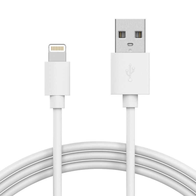Just Wireless 6ft TPU Lightning to USB-A Cable - White