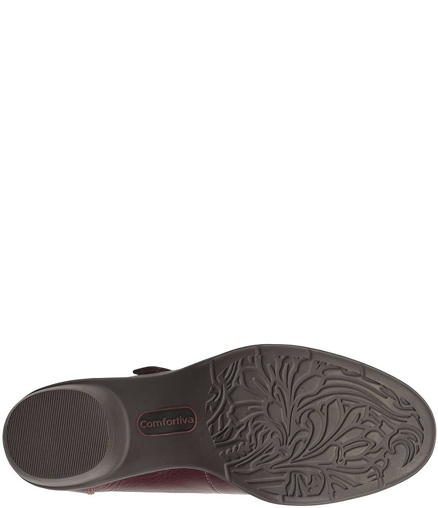 Comfortiva Quanita Leather Block Heel Mary Jane Pumps