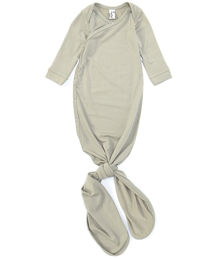 Copper Pearl Baby Newborn-6 Months Long-Sleeve Knotted Gown