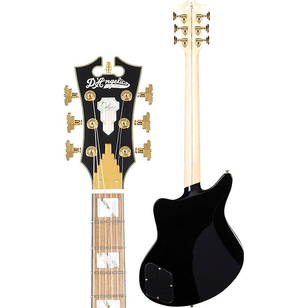 D'Angelico Deluxe Series Bedford Electric Guitar with Stopbar Tailpiece Black