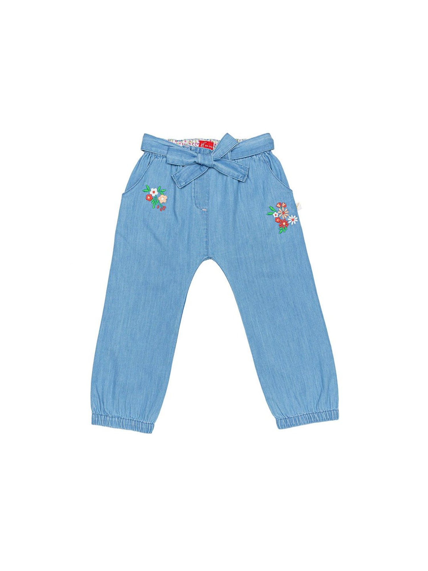H by Hamleys Infants Girls Blue Embroidery Jeans