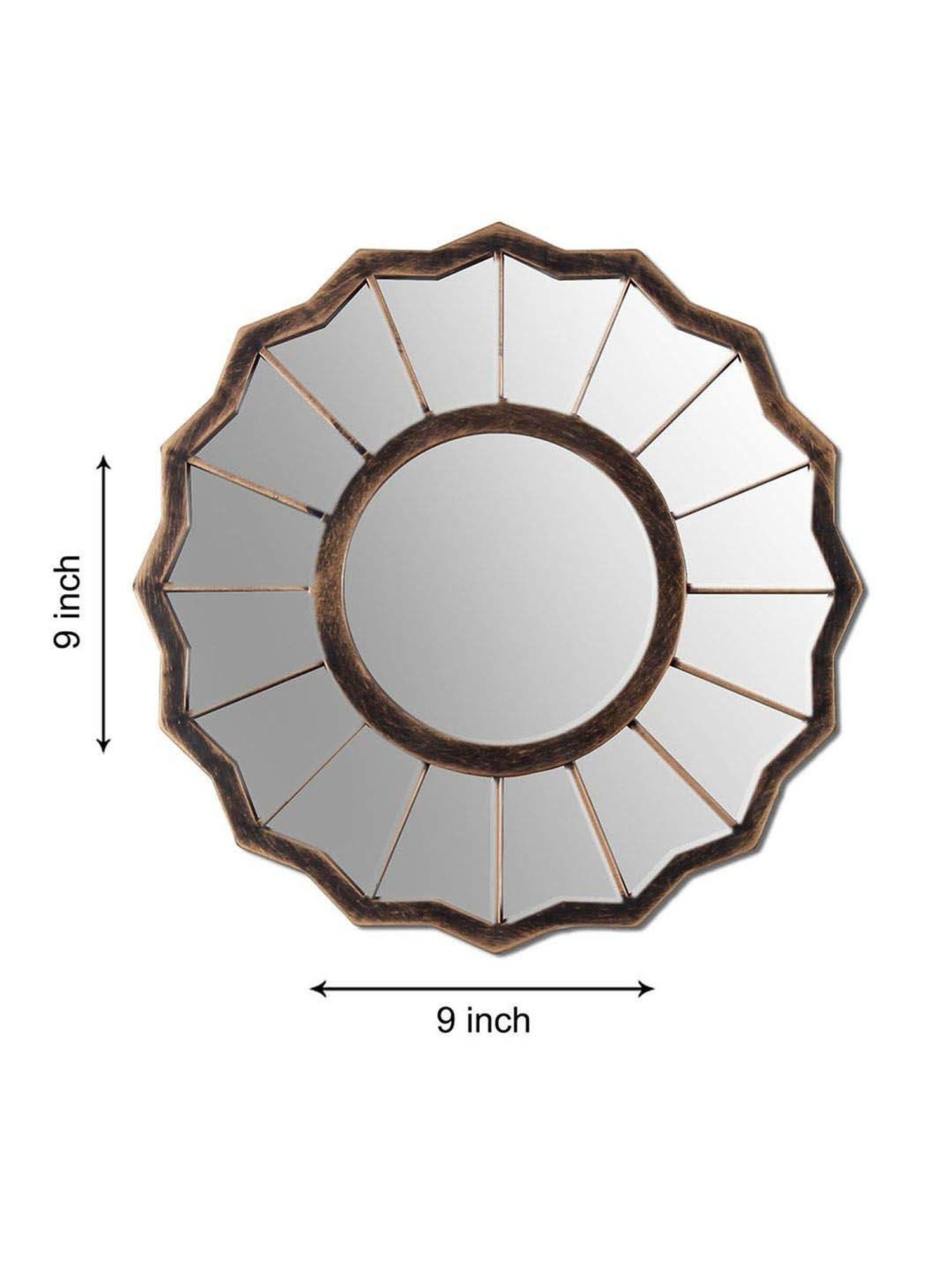 CHRONIKLE Pink Iron Sun Burst Designer Round Wall Mirror