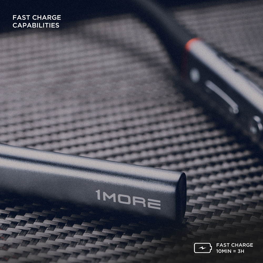 1MORE Active Noise Cancelling Wireless Earbuds, Bluetooth Neckband Headphones, Wired and Wireless Earphones with Active Noise Cancellation, Magnetic ENC Earbuds, Fast Charge and Easy Control