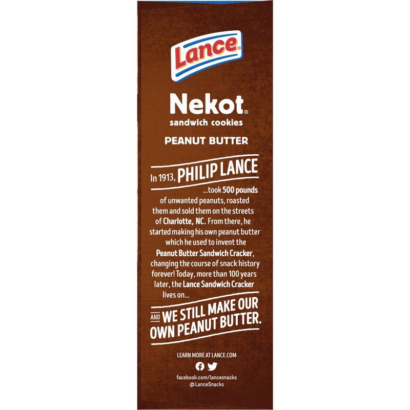 Lance Nekot Peanut Butter On-The-Go Sandwich Cookies - 8ct
