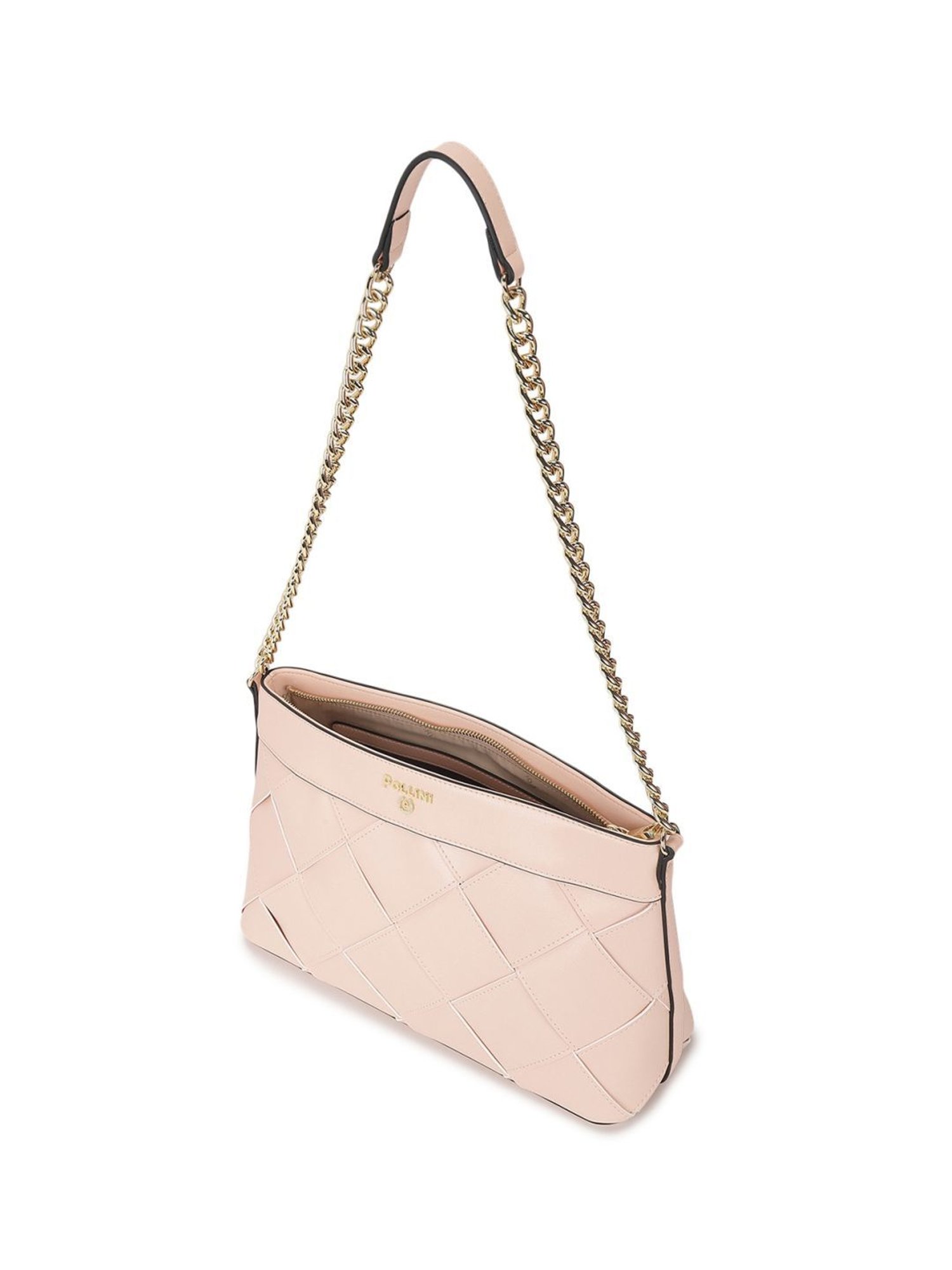 Pollini Pink Woven Medium Shoulder Bag