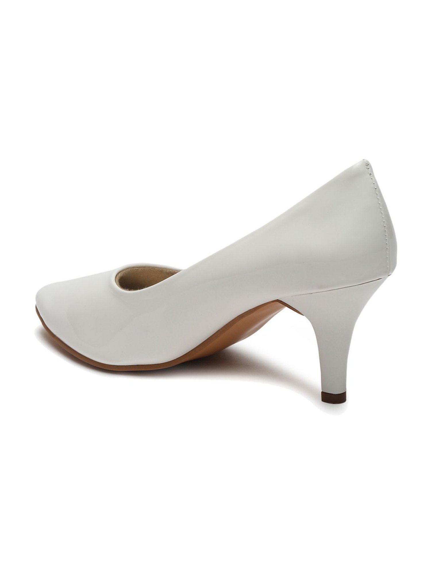 Flat N Heels Women's White Stiletto Pumps
