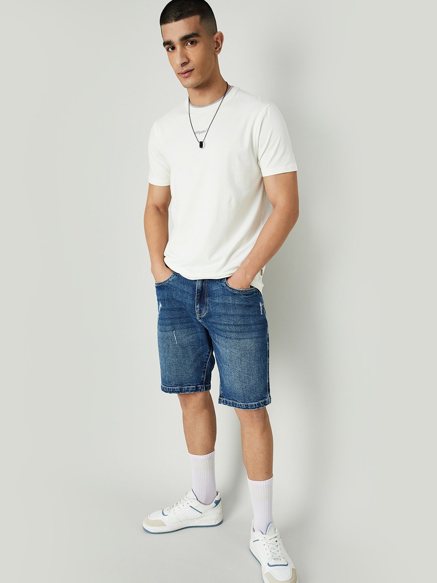Forca by Lifestyle Off White Regular Fit Crew T-Shirt