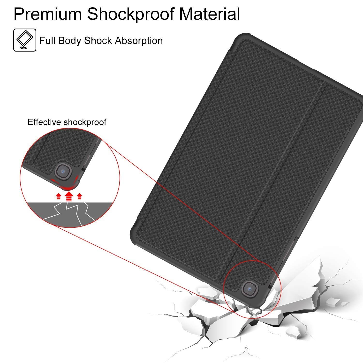 Supveco Galaxy Tab A 8.4 Case 2020 (SM-T307), Slim Protective Cases Cover Folio Stand for Samsung Galaxy Tab A 8.4 Inch 2020 Release - Black