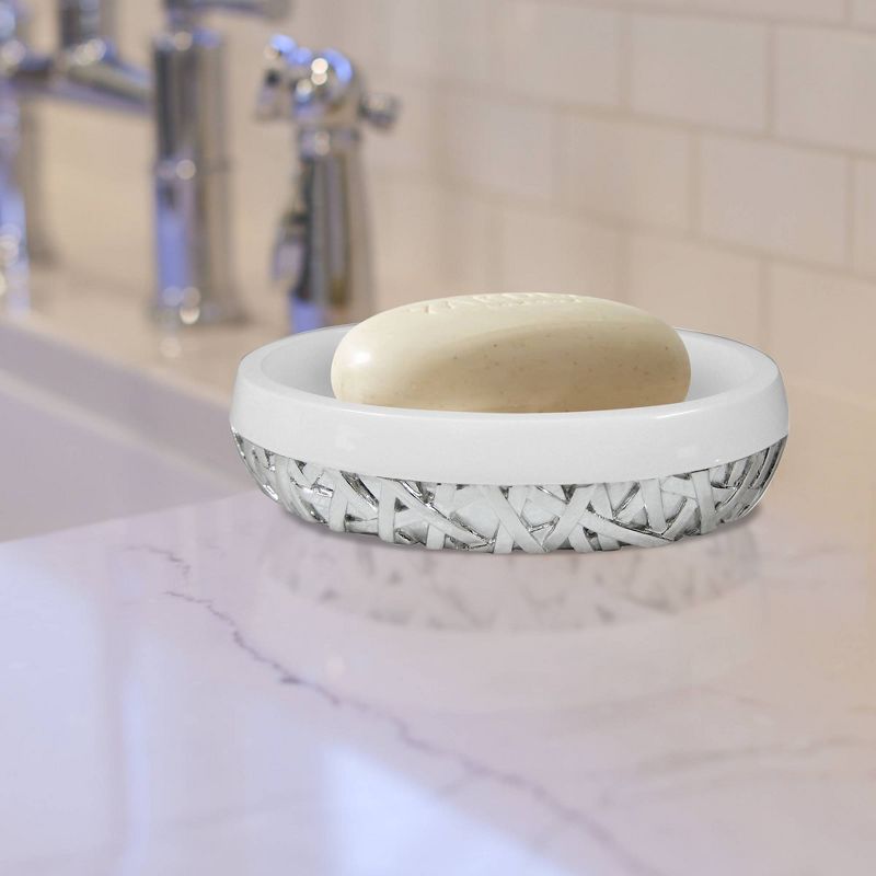 9pc Bali Resin Bath Accessory Set for Vanity Counter Tops White - Nu Steel