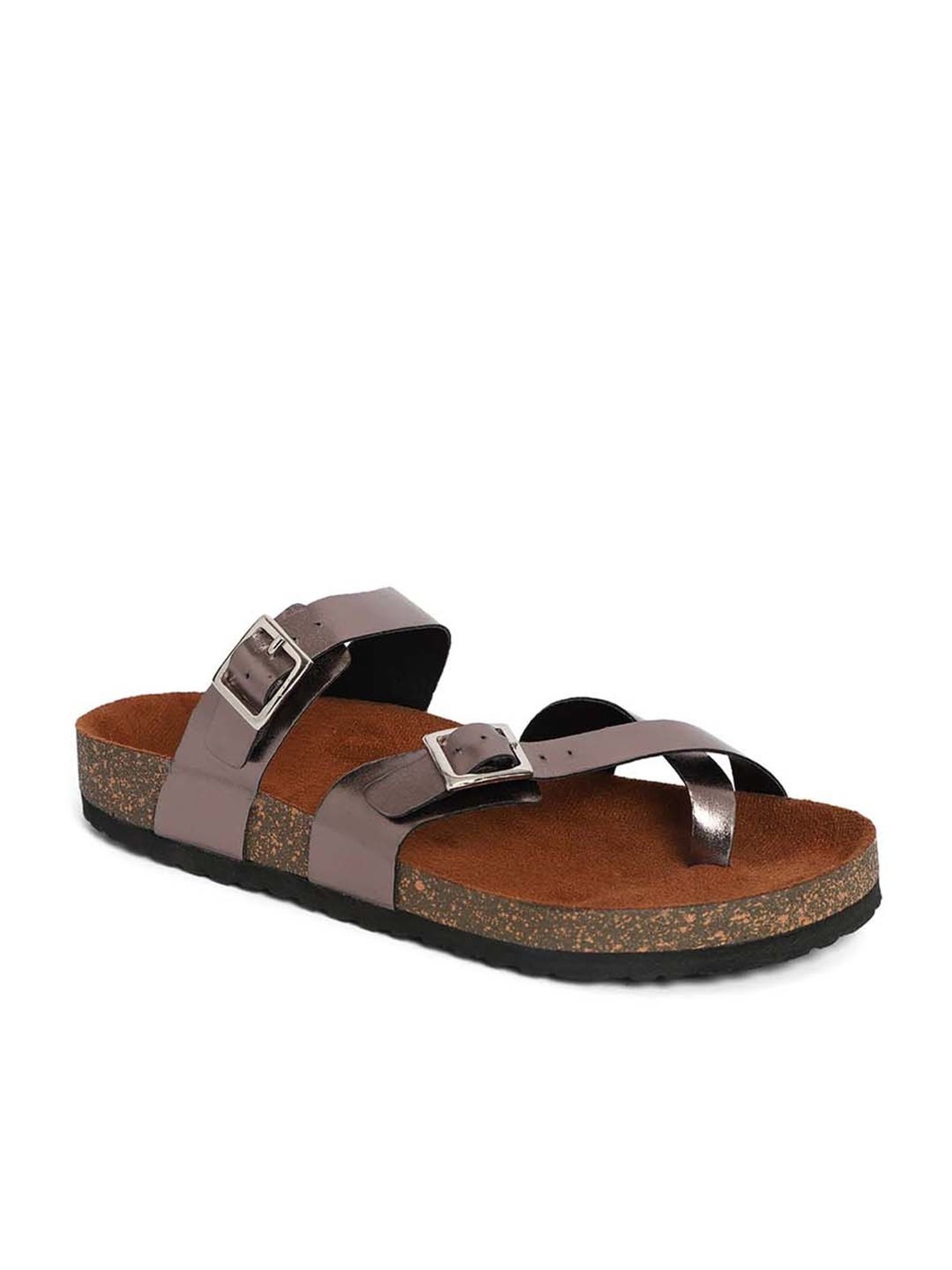 Mozafia Women's Copper Toe Ring Sandals